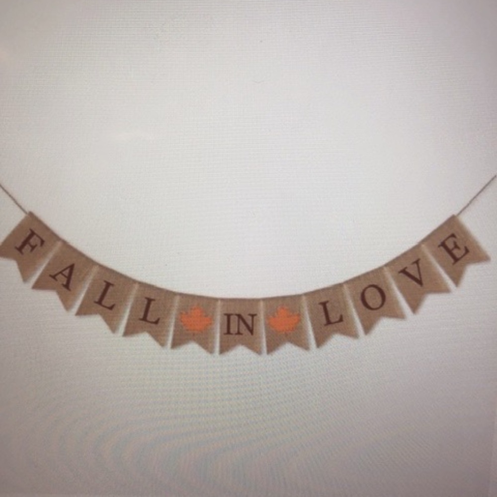 Fall In Love Burlap Banner wedding shower party